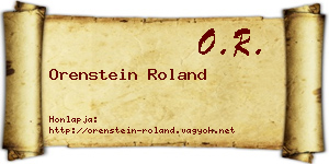 Orenstein Roland névjegykártya
